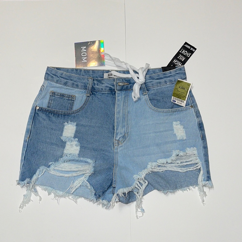 Denim distressed shorts